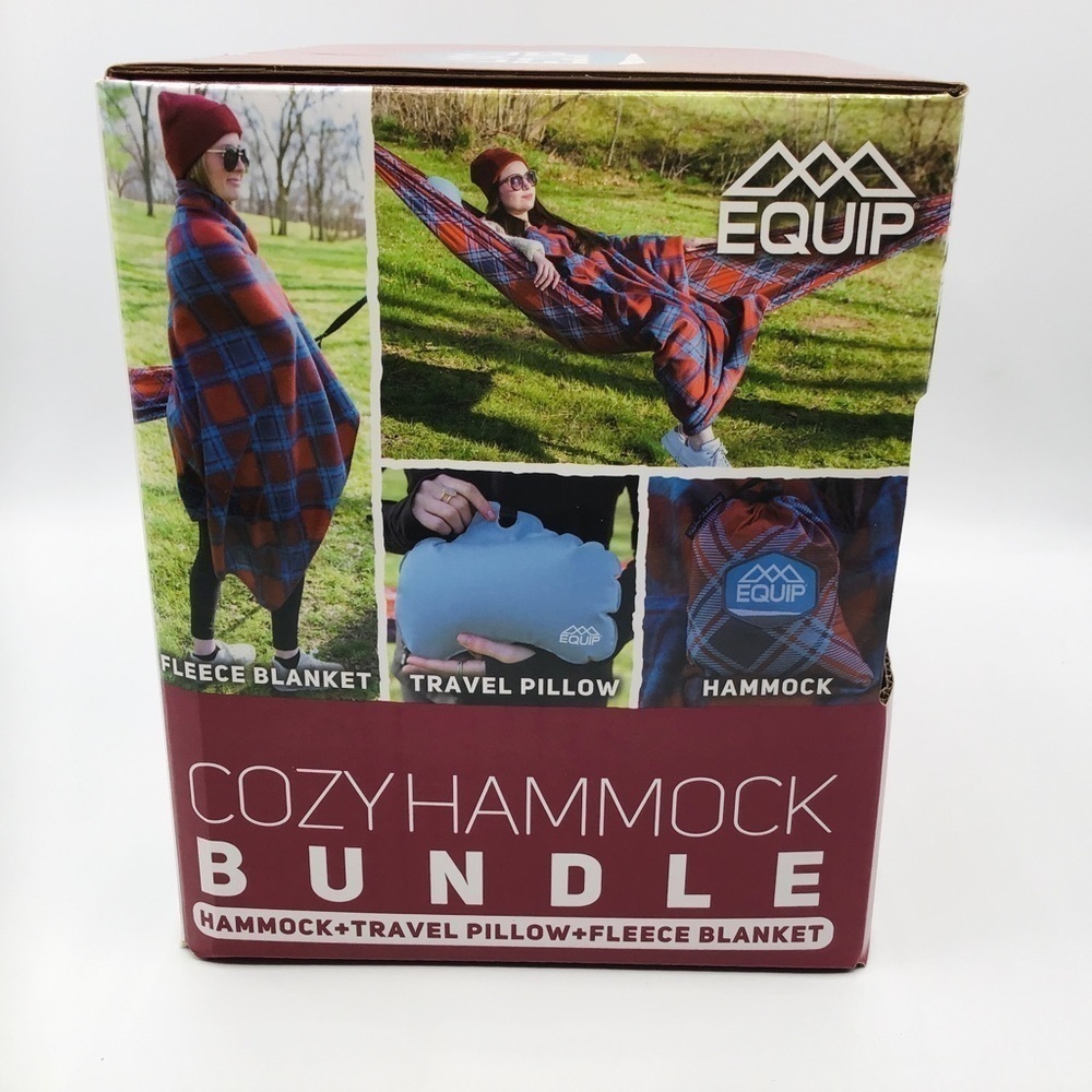 EQUIP Camping Hiking Cozy Hammock Bundle Lightweight Set Pillow Blanket